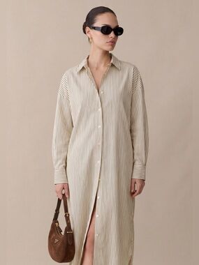 Few Moda x Ali Sisto Daniels Ash Stripe Shirt Dress Tunic Coverup